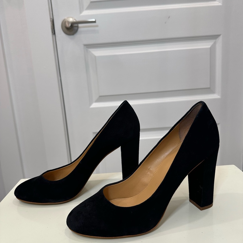 J. Crew Black Block Heel Pumps